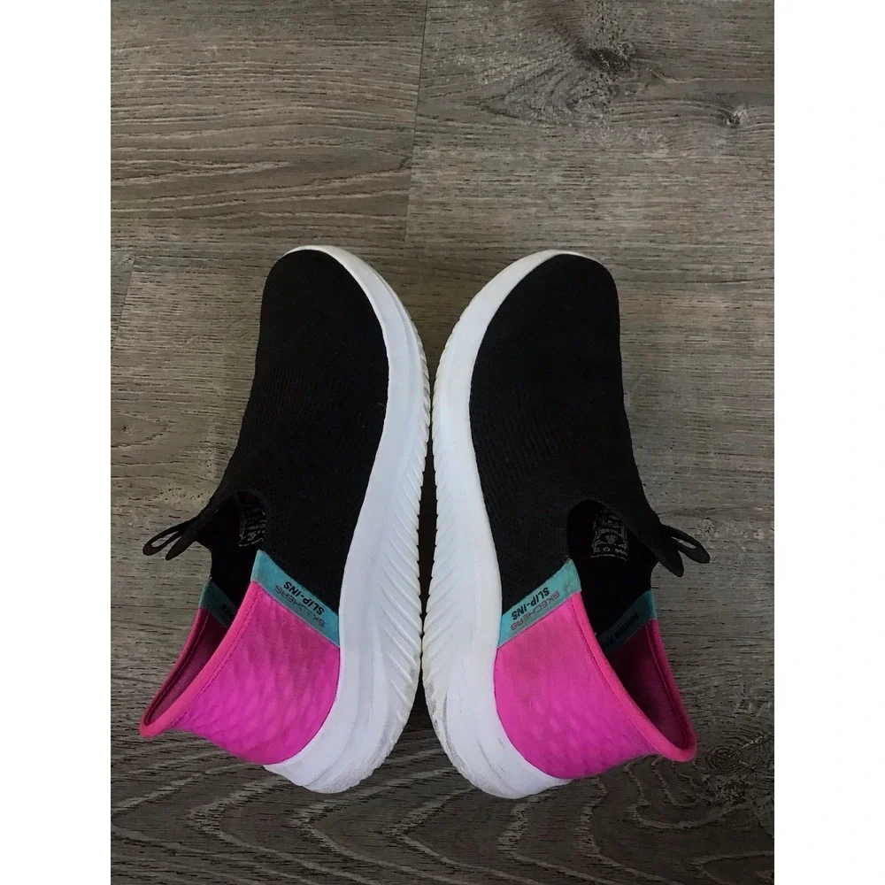 Skechers Kids 5 Ultra Flex 3.0 Fresh Time Slip On Memory Foam Trainers Sneakers